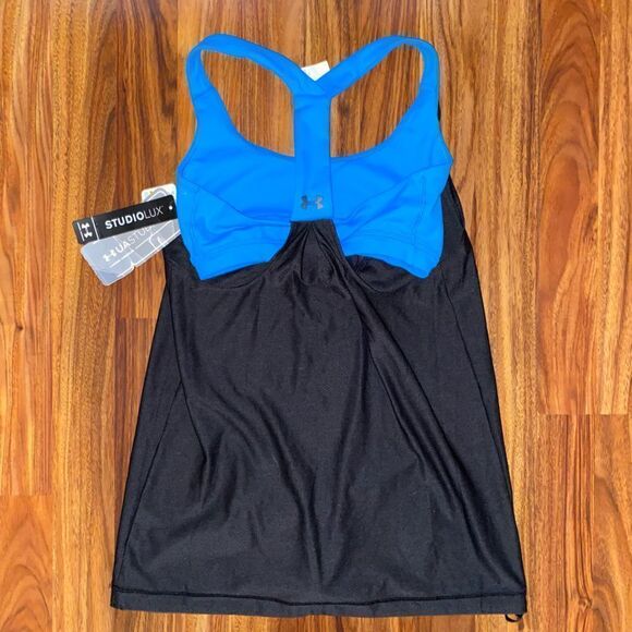 Under Armour NWT Black and a Blue Sports Bra Active Tank - Picture 4 of 7